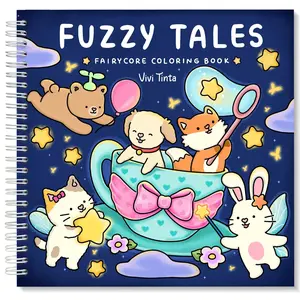 Fuzzy Tales: Fairycore Coloring Book for Adults & Teens Featuring Adorable Animals Characters