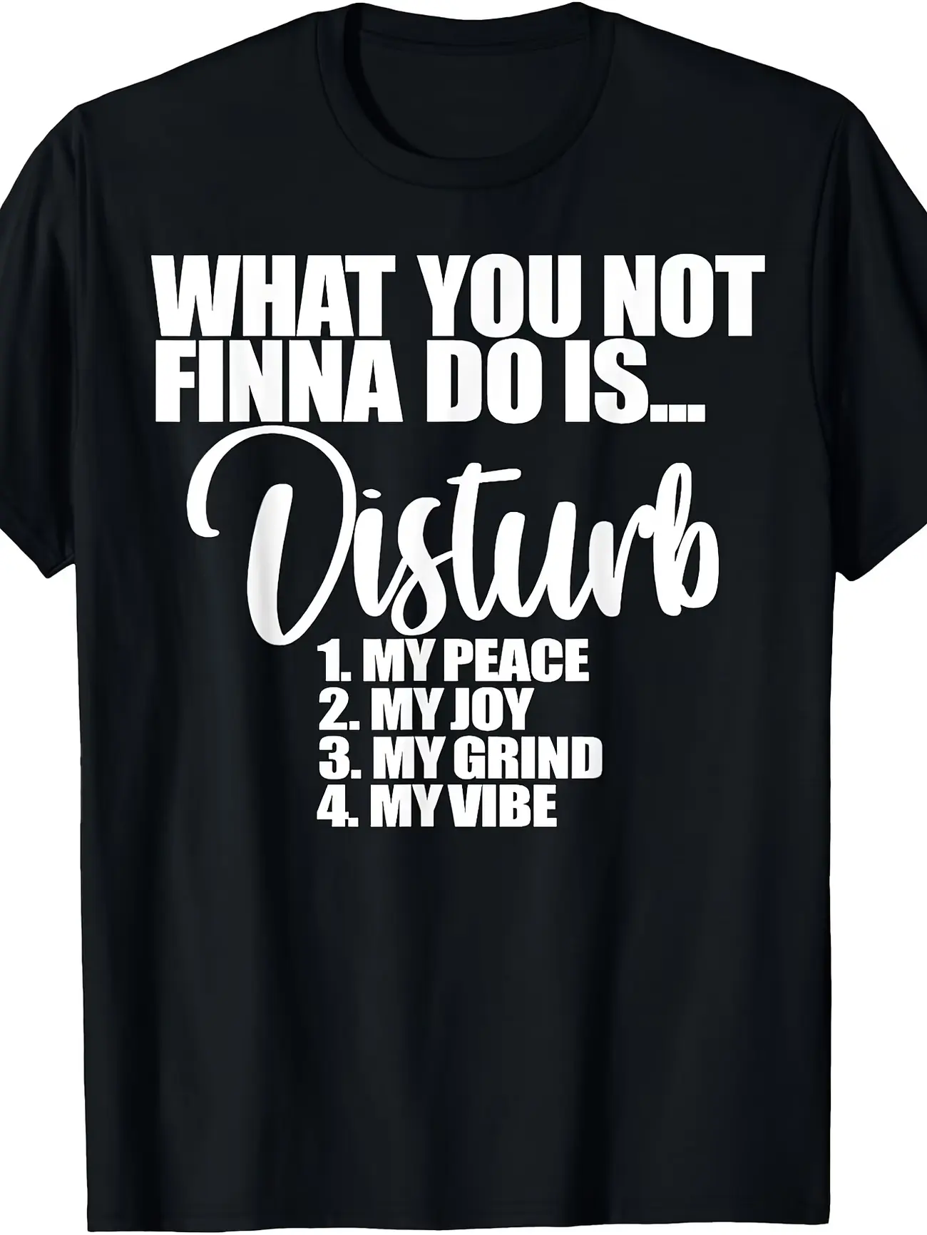 Women's "Don't Disturb My Peace/Happiness/Struggle" T-Shirt- Vintage Statement Slogan Style, Round Neck Short Sleeve Shirt, Suitable for All Seasons Casual Wear