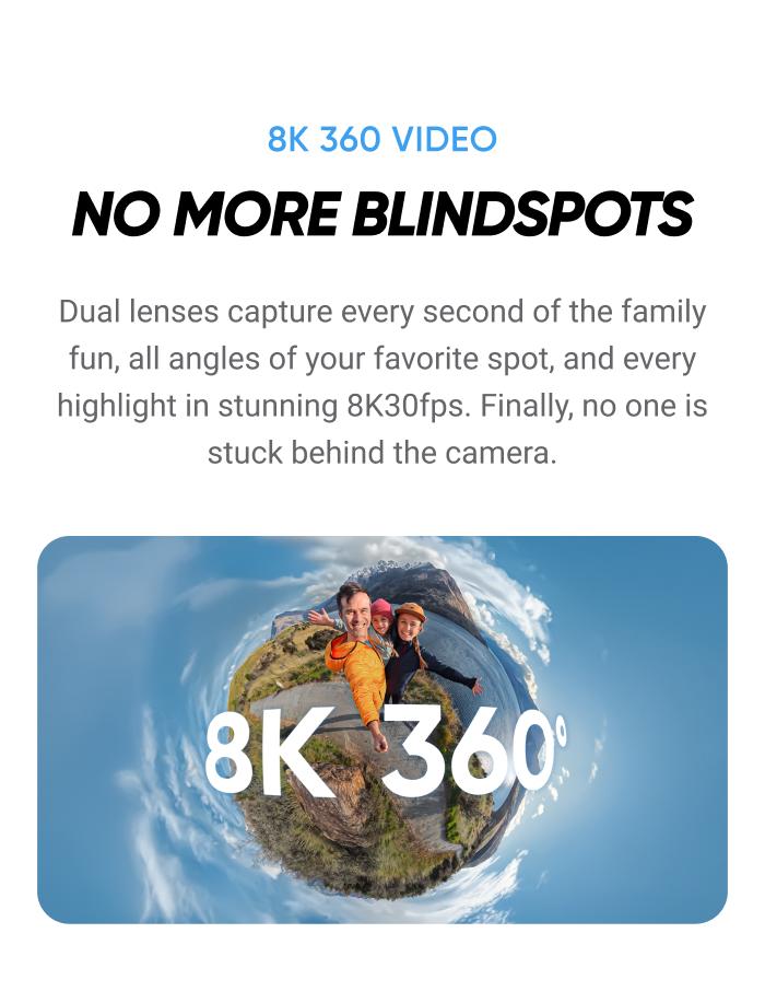 Insta360 X4 Air - Lightweight 165g 8K 360 Camera, Invisible Selfie Stick Effect, Replaceable Lenses, Shoot First & Frame Later, Built-in Wind Guard, FlowState Stabilization, AI-Powered App