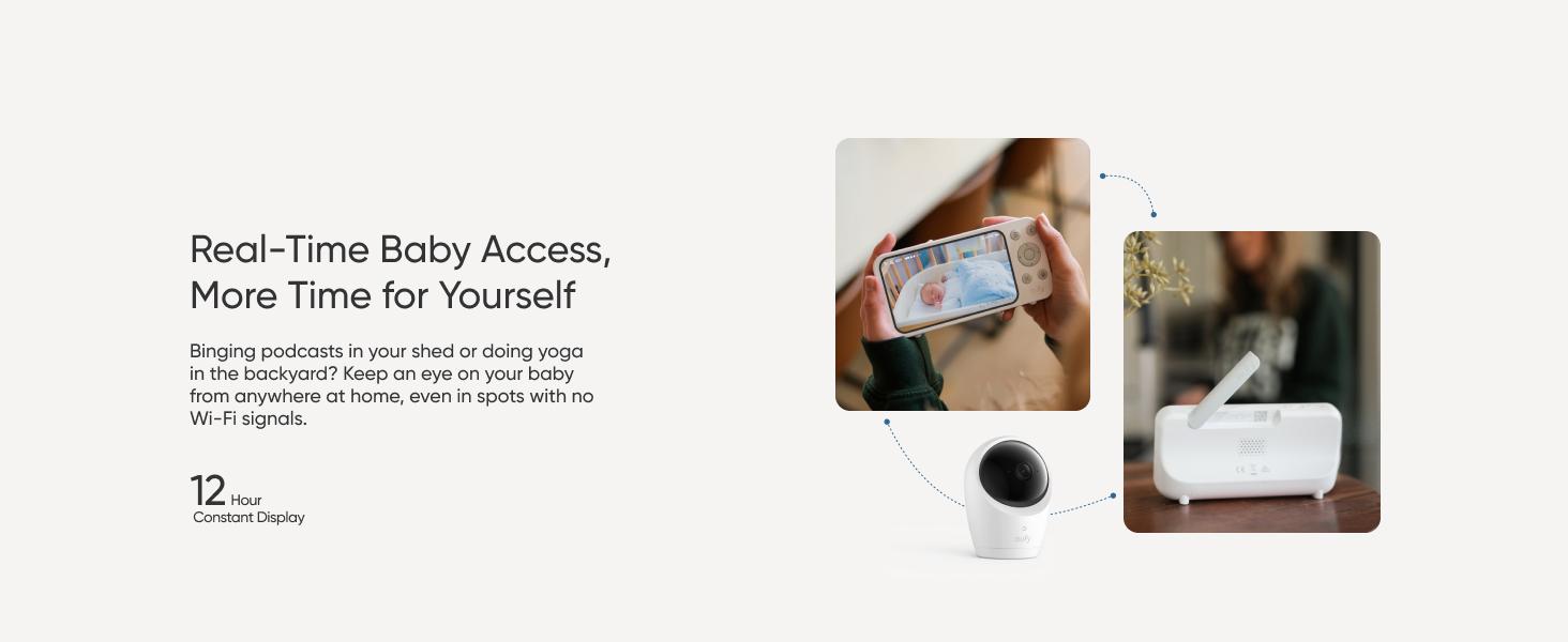 【Exclusive Bundle】eufy Baby Monitor E20 with 2K HD Camera, 5'' 720p Display, Hybrid Wi-Fi and No Wi-Fi Connection, App and Monitor Control, Pan-Tilt, 4× Zoom, Portable Camera with Built-in Battery, ANR, Smart Alerts, Secure with Anti-Hack Protection 【Exclusive Bundle】eufy Baby Monitor E20 with 2K HD Camera, 5'' 720p Display, Hybrid Wi-Fi and No Wi-Fi Connection, App and Monitor Control, Pan-Tilt, 4× Zoom, Portable Camera with Built-in Battery, ANR, Smart Alerts, Secure with Anti-Hack Protection