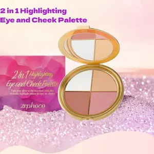 Eye & Cheek Palette – Eyeshadow & Glow Highlighter Makeup, Highlighting Eye + Cheek Palette, Contour Makeup Palette Kit, 4-in-1 Highlight Shades Makeup, Face-Defining Finish