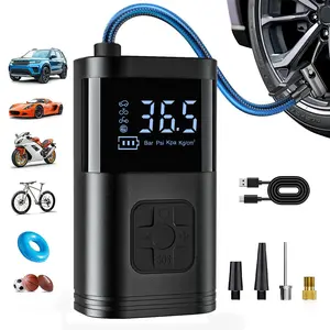 Portable Tire Inflator with Digital Pressure Gauge And LED Light, USB Rechargeable, 3x Faster Inflation, Suitable for SUVs, Cars, Bicycles, Motorcycles, Sports Equipment And Balls. Black Friday & New Year2026 Limited