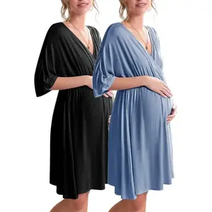 1PACkMaternity Dress 3 in 1 Labor/Delivery/Hospital Gown Nursing Nightgown Sleepwear