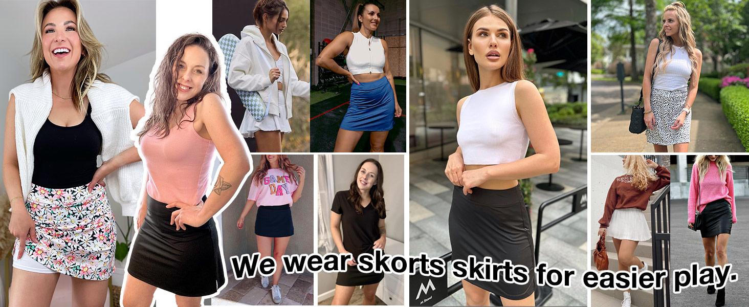 High Waisted Tummy Control Women's Golf dress Summer Yoga Stretchy Tennis Skirt with inner Shorts Anti-Chafe Lined Workout Skirt Lightweight & Elastic for Running Yoga 2026 Spring gift for you