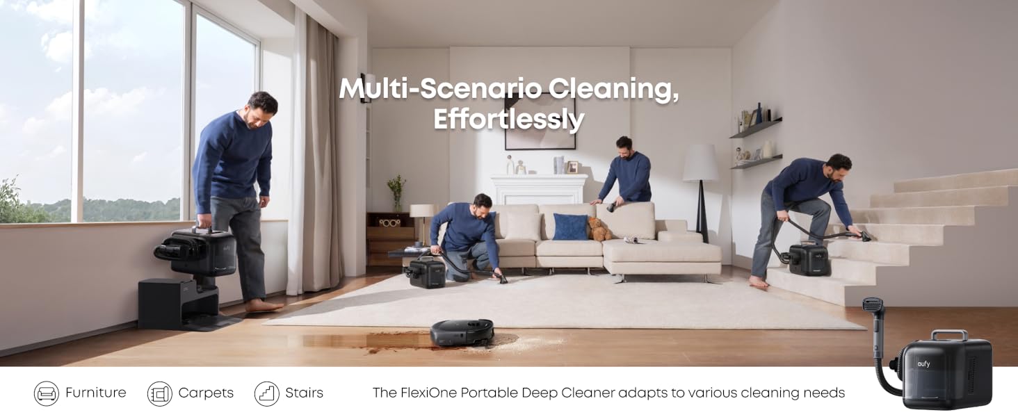 eufy E28 Omni Robot Vacuum and Mop Combo,HydroJet System,with Portable Deep Cleaner for Carpet,20,000Pa Turbo Suction,Zero-Tangling,Corner to Edge Deep Cleaning,with auto All-in-One Station