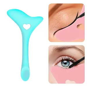 Eyeliner Stencils Reusable Silicone Eyeliner Aid Mascara Shield Multifunctional Makeup Stencil for Beginners Eye Liner Eyelash Eyeshadow Lipstick Applicator Guide Tool