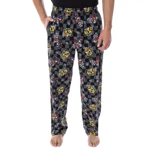 Nintendo Men's Mario Kart Checkered Flag Race Soft Touch Cotton Pajama Pants