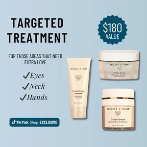 Crépe Erase by The Body Firm - Targeted Treatment Bundle – Neck Repair Treatment (1.7 oz), Eye Repair Treatment (1 oz) & Hand Repair Treatment (3 oz), Hydrating & Firming Care for Crepey Skin