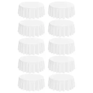 6 10 Pack Round Tablecloths - 90 Inch Polyester Table Cover, Stain and Wrinkle Resistant Washable Fabric Table Cloth for Wedding Banquet Parties Indoor Outdoor Patio Patio Outdoor Furniture