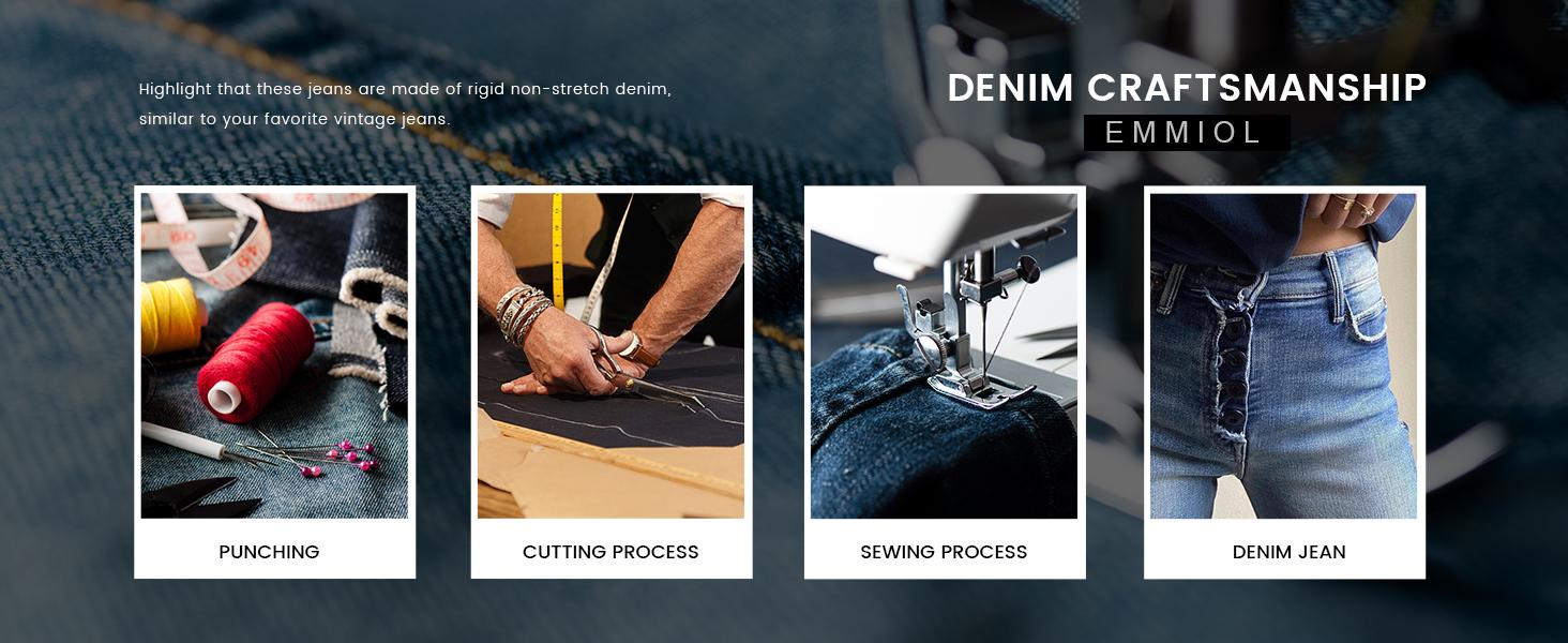 EMMIOL Women's Wide-Leg Loose Jeans, four-pocket design, zip fly, button closure, belt loops, relaxed fit - Women's Bottoms, Pants, Street Style, Comfortable