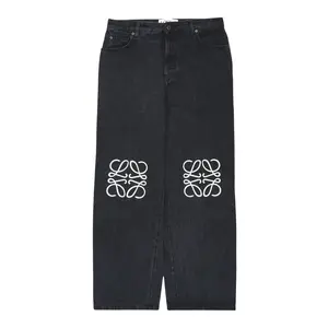 Loewe Anagram Logo Straight Leg Jeans Black White