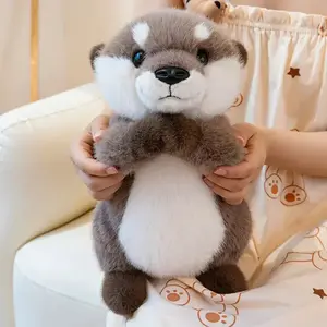 25/35CM Kawaii Otter Plush Toys Simulation Otter Stuffed Animal Pillow Baby Animal Groundhog Doll Birthday Gift Room Decoration