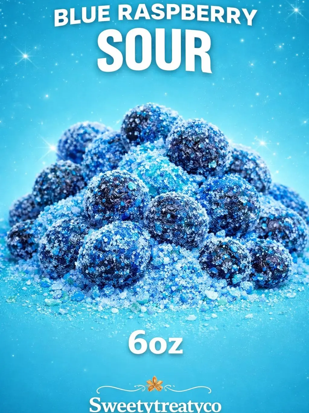 Blue Raspberry Gushers - 6 OZ Fully Coated in Blue Raspberry Syrup & Sugar - Delicious Snack Candies - 1 Pack