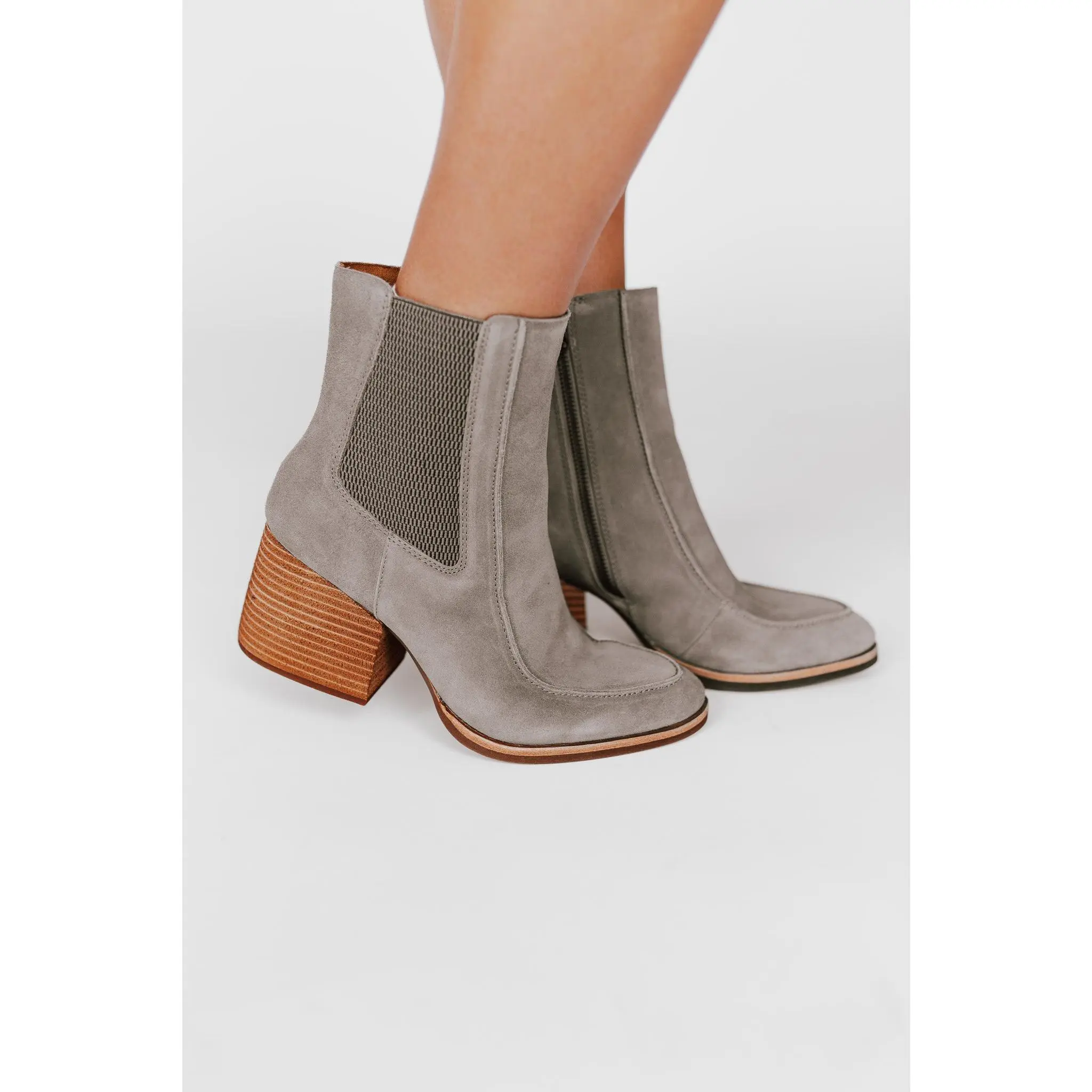 The Cantley Boot in Taupe Suede