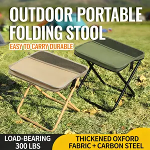 Portable Folding Stool That Folds Into a Carry Bag – Heavy Duty Outdoor Camping Seat with 300LB Weight Capacity