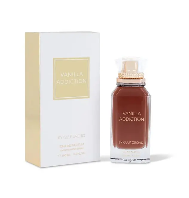 GULF ORCHID Vanilla Addiction Unisex EDP, 100ml Creamy Amber Vanilla Scent with Coconut & Tonka Notes, Long-Lasting Body Perfume, Coconut Almond Vanilla
