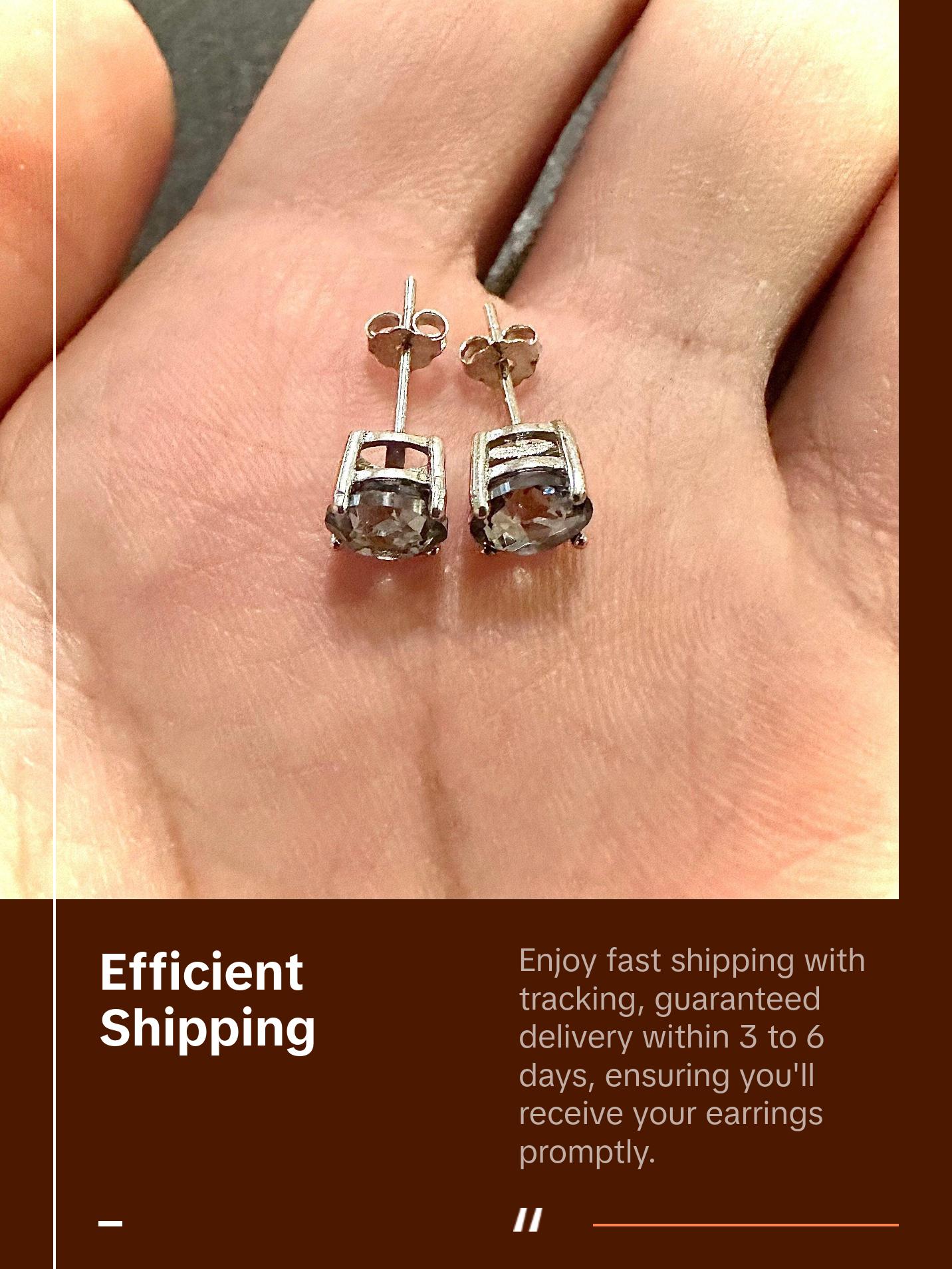 925 Sterling Silver 6MM Round Tanzanite Stud Earrings for Women Gift Birthstone