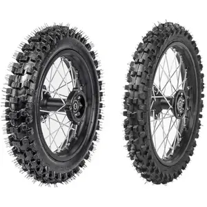 Front 60/100-14 + Rear 80/100-12 Wheel Tire and Rim With 15mm Bearing for Off Road Dirt Pit Bike Apollo Taotao Coolster SSR 110 125cc KX65 Monkey Mini Trail Bike