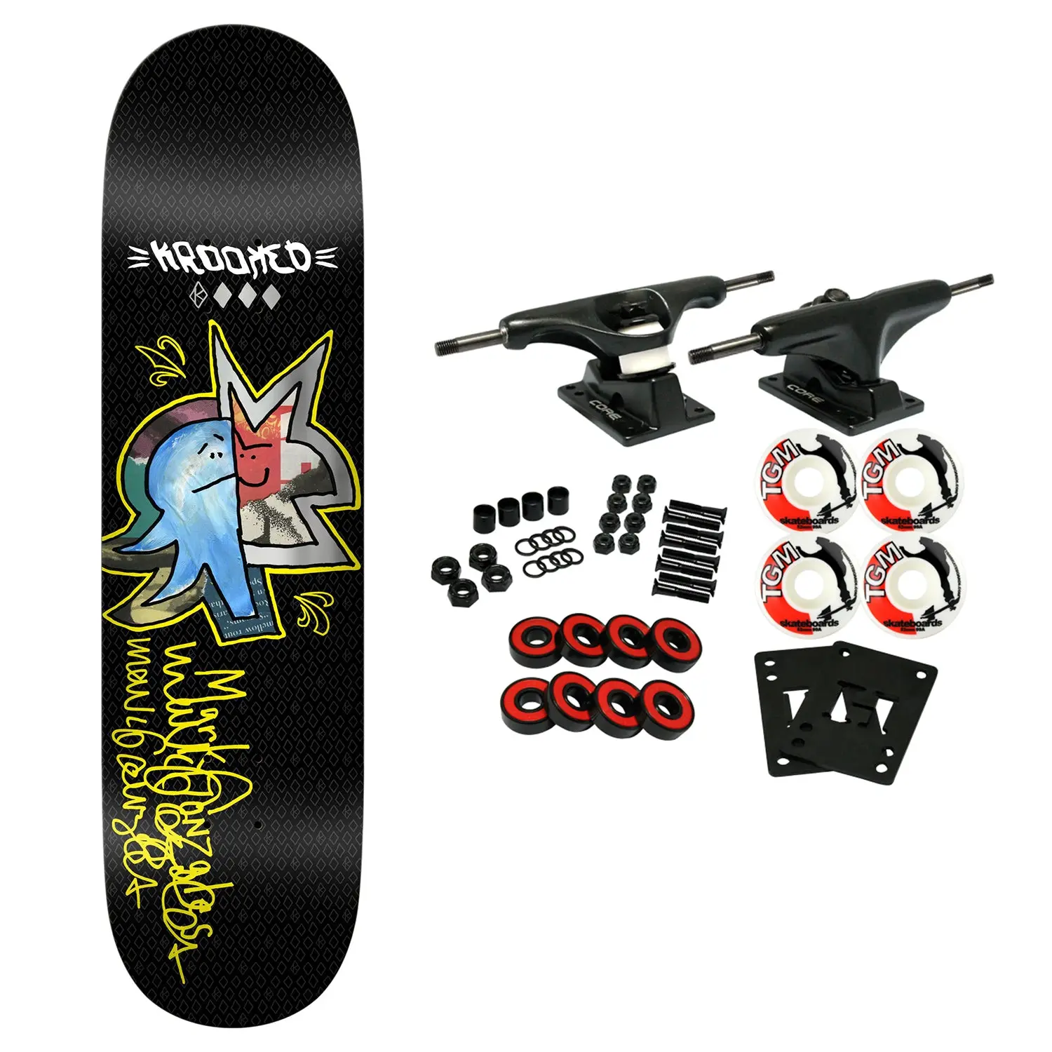 Krooked Skateboard Complete Gonz Sig Black 8.5" x 31.85"