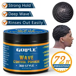 Natural Wave Pomade Strong Hold Easy Wash 360 Wave Training Hair Cream, Waves Grease for Men Water-Based Hair Cream for Wave, Moisture, Control and Silky Shine, Wave Pomade for Black Men 4oz,valentine's day gifts for her/him