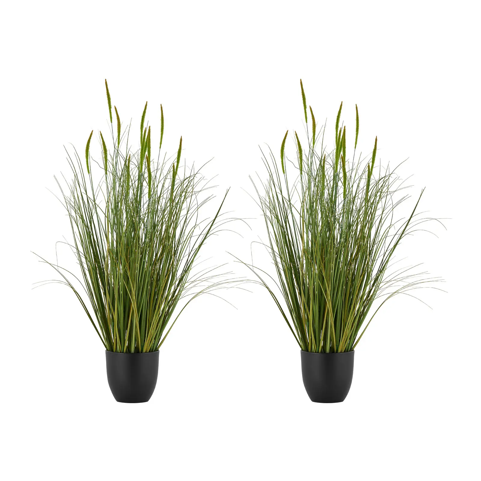 VEVOR Artificial Grass Plant, 2 Pack 35 inch Cattail Grass in Pot, Premium PVC Faux Fake Greenery Shrubs Plant for Indoor Outdoor House Home Garden Office Room Decor, Housewarming, Green