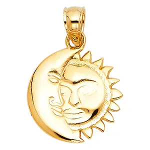 14k gold sun & moon pendant