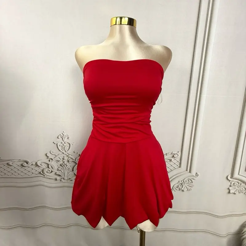 red leather strappless dress - TikTok Shop red leather strappless dress - TikTok Shop