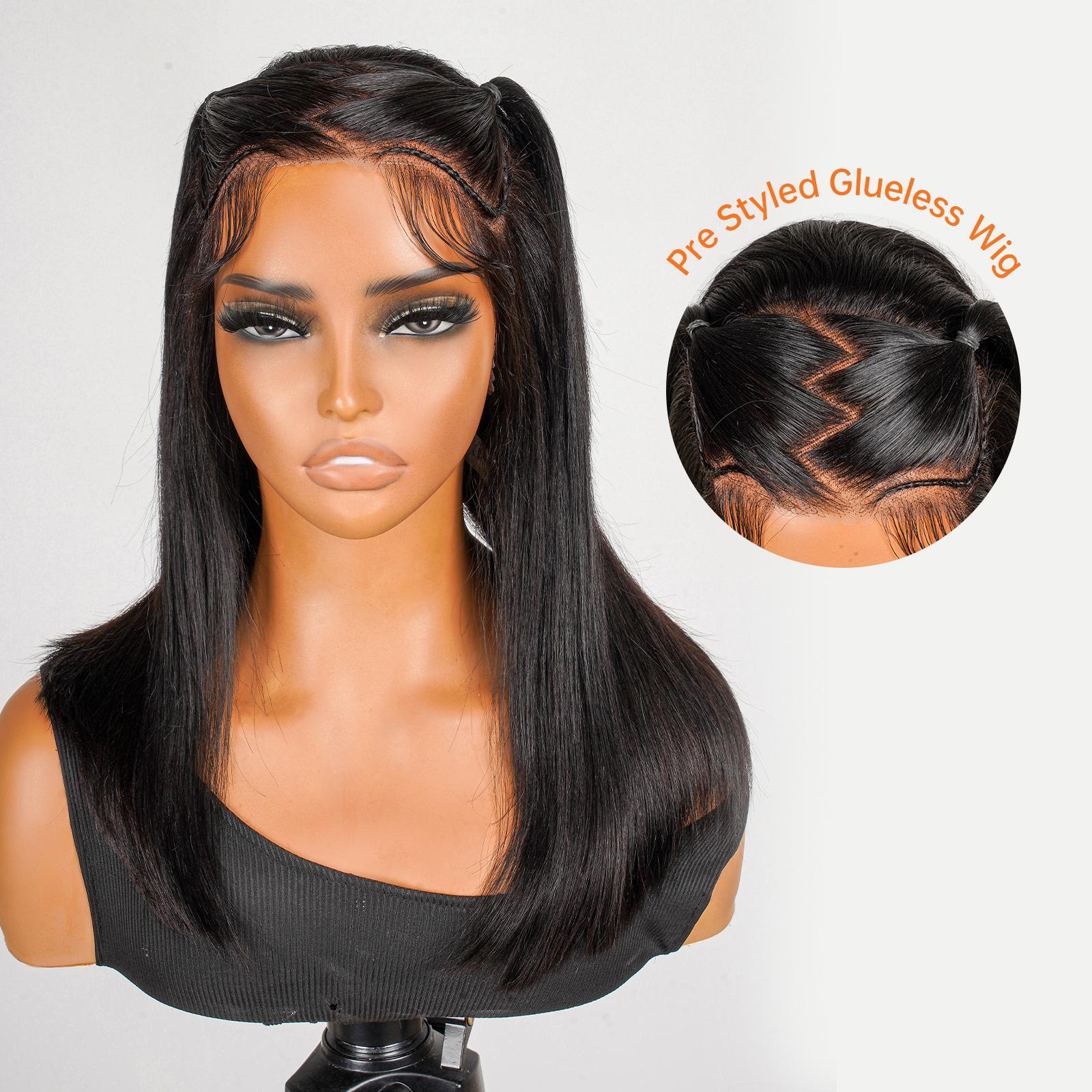 Wiggins Hair 13x4 Straight Lace Front Wigs Human Hair Pre Cut Pre Braided Bob Wig Ready Go Glueless Wig Beginners Friendly Wiggins Hair 13x4 Straight Lace Front Wigs Human Hair Pre Cut Pre Braided Bob Wig Ready Go Glueless Wig Beginners Friendly