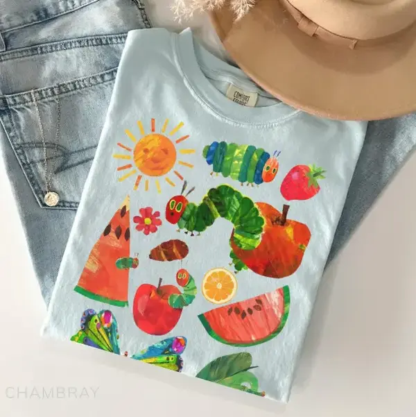 Comfort Colors Hungry Caterpillar Back To School T-Shirt, Hungry Caterpillar Teacher Shirt, Teacher Life Shirts, Childrens Book Shirt, Kindergarten Teacher, Gift For Teacher