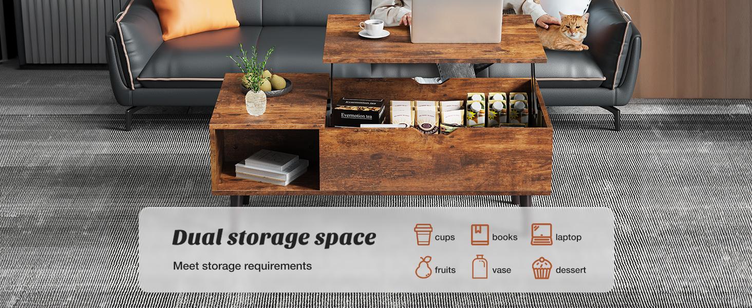 【Deal】SweetFurniture Lift Top Coffee Tables for Living Room,Rising Tabletop Wood Dining Center Tables with Storage Shelf and Hidden Compartment 【Deal】SweetFurniture Lift Top Coffee Tables for Living Room,Rising Tabletop Wood Dining Center Tables with Storage Shelf and Hidden Compartment