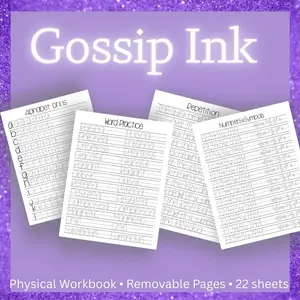 Gossip Ink Handwriting Practice Book | Improve Your Handwriting Workbook | Comfy Calligraphy by Nikki
