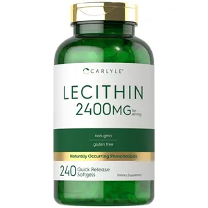 Carlyle Lecithin Supplement | 2400mg | 240 Softgel Capsules | with Naturally-Occuring Phospholipid | Non-GMO, Gluten Free Carlyle Lecithin Supplement | 2400mg | 240 Softgel Capsules | with Naturally-Occuring Phospholipid | Non-GMO, Gluten Free