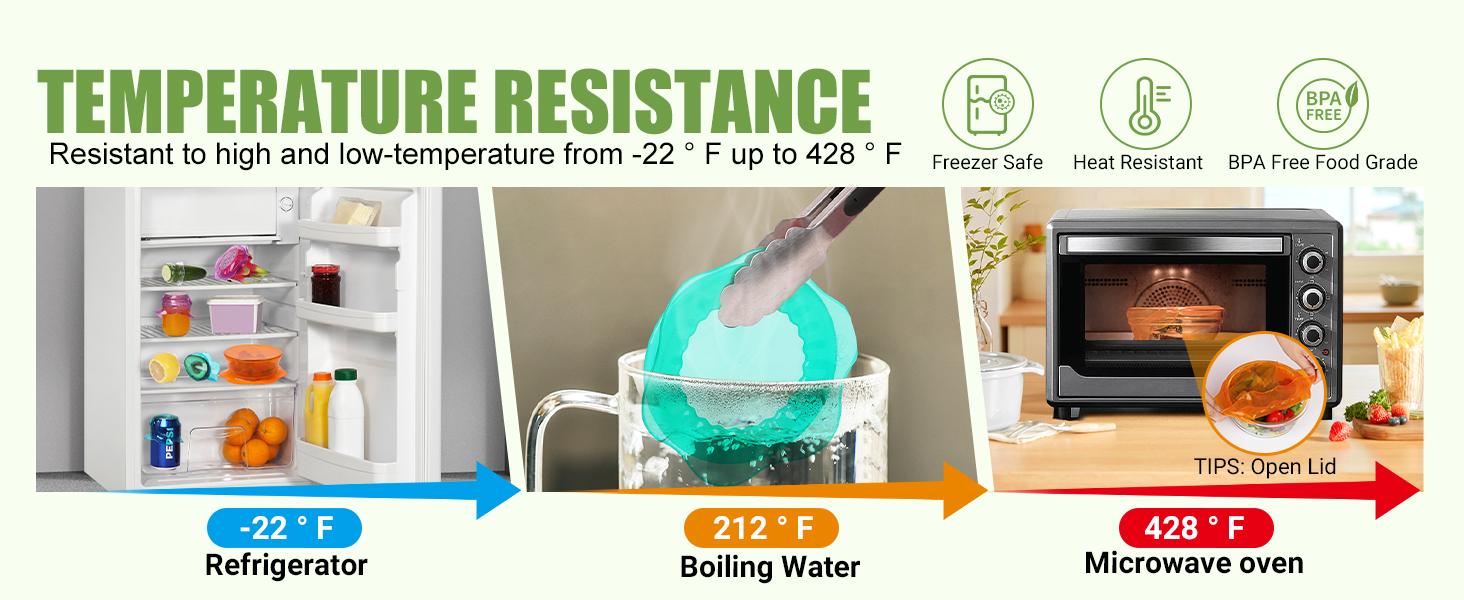 CuLiDing Kitchen Food Storage Silicone Lids - Reusable Flexible Bowl Lids for Cups or Square Containers, Fridge and Microwave Safe, Mixed Sizes