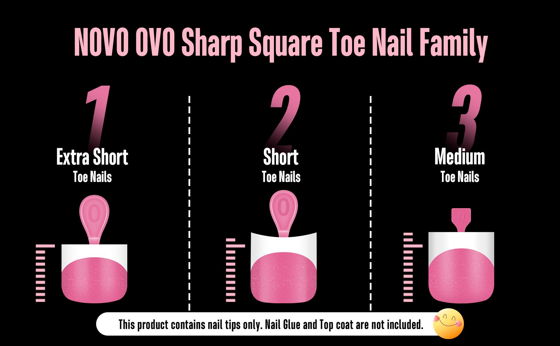 MUTIOVO French Tip Toe Nail Tips Press on Sharp Square Pre-Designed Soft Gel False Toenail Extension BERRY PINK Pre-applied Tip Primer Base Coat Full Cover Acrylic for DIY x 15 Sizes 240 pcs NO GLUE TOP COAT AND LAMP INCLUDED - Outdoorfun