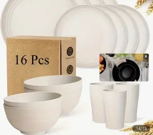 16-Piece Minimalist Dinnerware Set | Plates, Bowls & Cups | Modern Kitchen Essential