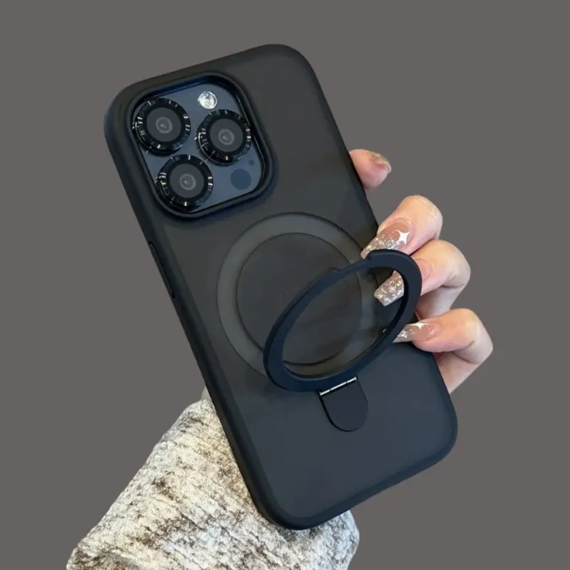 Magnetic Ring Holder Phone Case with Built-in Kickstand, Durable Shockproof Protector for iPhone 17/16/15/14/13/12/11 Pro Max Series, Wireless Charging Compatible Phone Accessories Casing