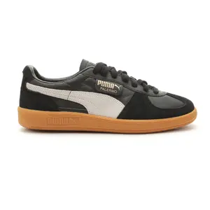 PUMA Womens Palermo Leather Lace Up Sneakers Shoes Casual - Black
