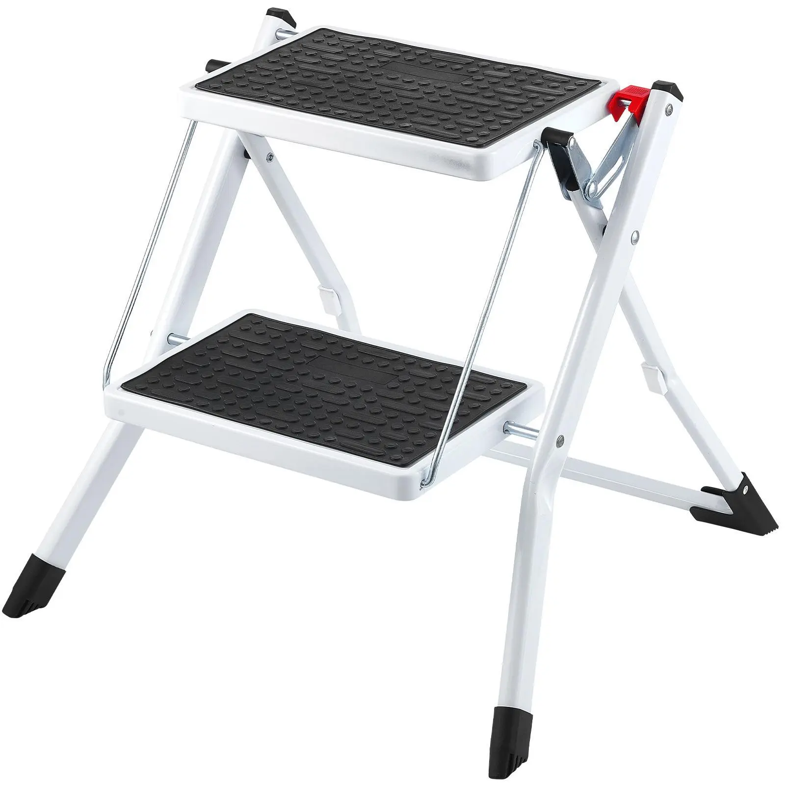 VEVOR Step Ladder 2-Step 330lbs Capacity,  , Ergonomic Folding Steel Step Stool with Wide Anti-Slip Pedal, Sturdy Step Stool for Adults Toddlers, Multi-Use for Household, Kitchen, Office, RVs#BackToSchool
