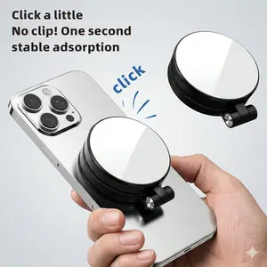 【Girls’ Photo Must-Have】3-in-1 Magnetic Mirror Selfie Light –360° LED Ring Light with MagSafe, Mirror and Phone Stand, Portable Rechargeable Fill Light, 3 Color Temperatures for Makeup, Live Streaming, Video Calls, Gift, Compatible with iPhone 17