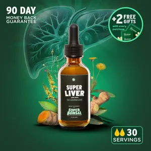 SuperBonsai Super Liver - Natural Ingredients with Milk Thistle and Dandelion Root - Daily Liver Support and Detox - GMO Free, Gluten Free, Vegan