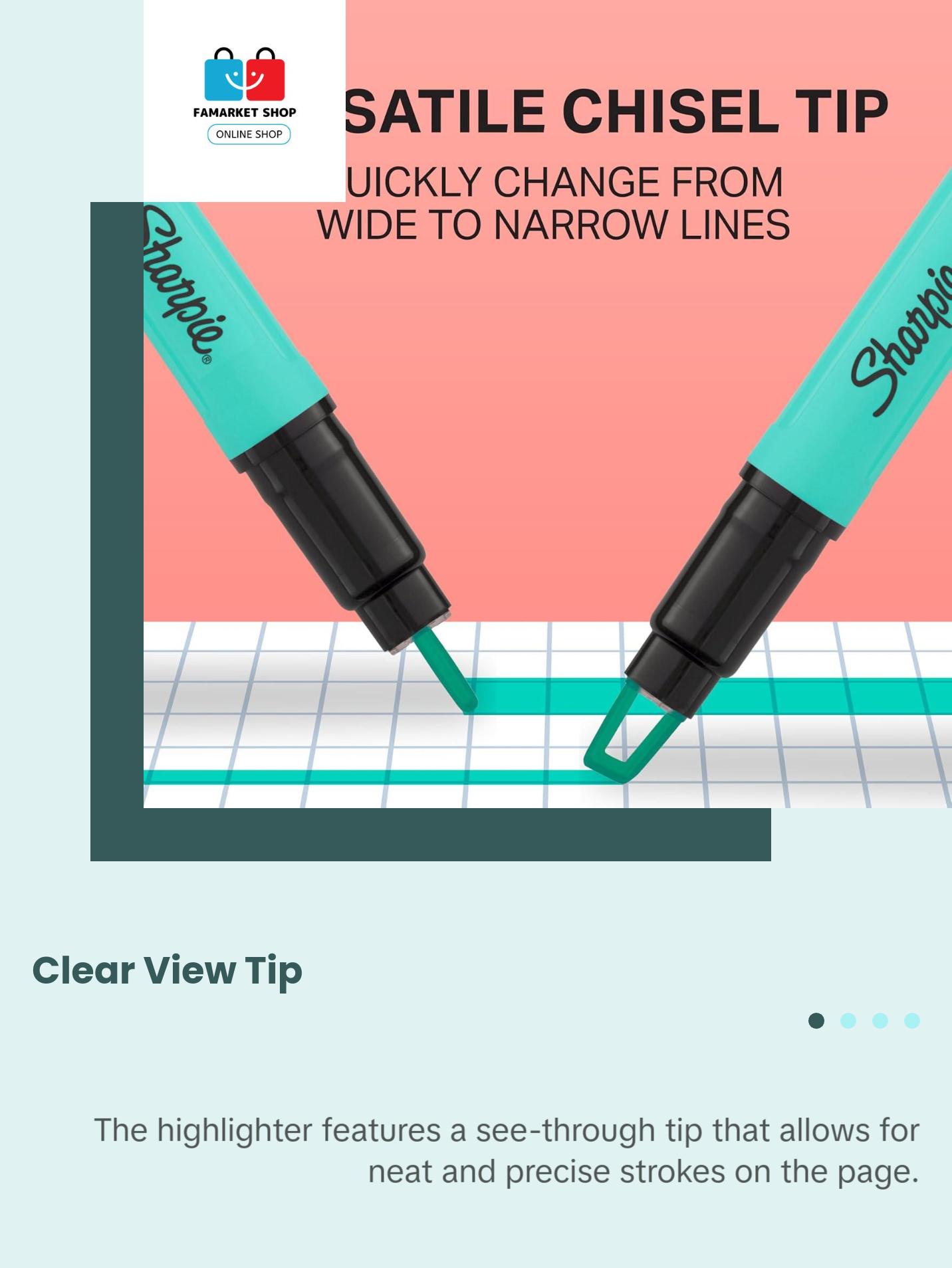 Clear View Highlighter Sticks, Chisel Tip, Assorted Fluorescent, 8 Count No Brand