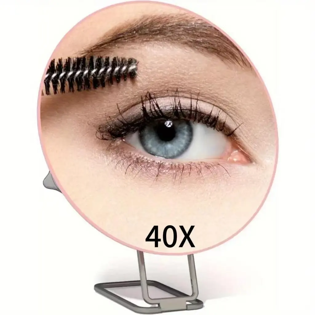 40x Magnification Makeup Mirror with Tweezers, Cosmetic Mirror, 360° Rotatable Handle Mirror, Portable Magnifying Mirror Set for Handheld, Desktop, Wall Use, Travel Hand Mirrors