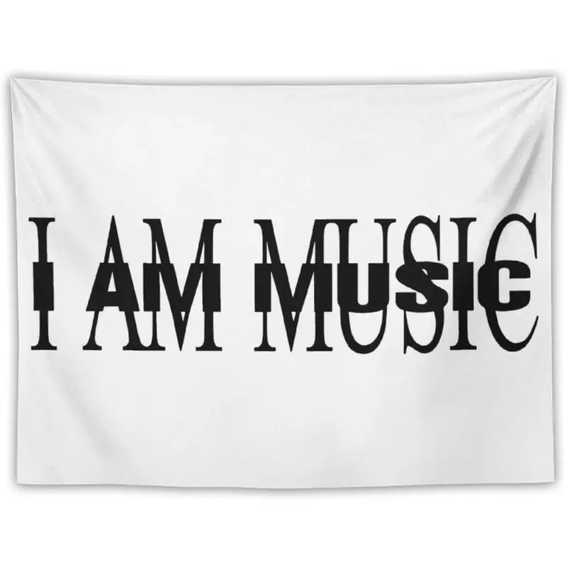 Emmwiony I AM MUSIC Album Cover Tapestry, Multi-Size 30x40in Blush Pink Full Print Wall Decor, Lightweight Indoor-Outdoor Home Textile, Hand Washable Room Accessory for Bedroom & College Dorm