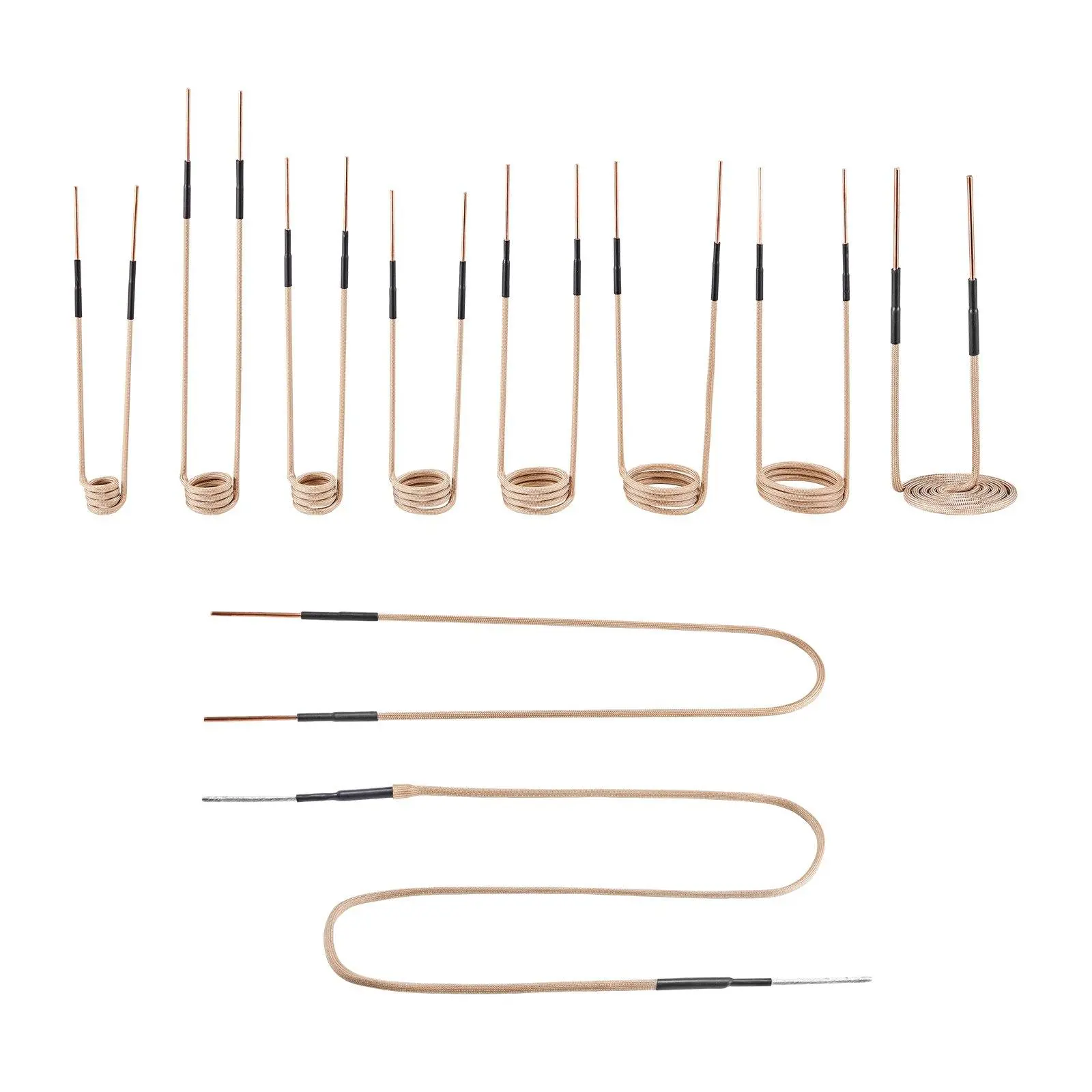【summerfinds】VEVOR 10Pcs Magnetic Induction Heater Coil, Inductor Heat Accessories, Mini Heater Coil Kit with Flexibility and Long Lifespan, for Removing Rusty Bolts and Nuts, 8 Coils + 1 U-Shaped + 1 Free Forming