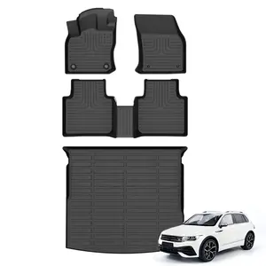 COLANAT for VW Tiguan 2018-2024 (5-Seat / 2-Row Only - Not 7-Seat) Floor Mats & Cargo Liner Set, Fits Volkswagen All-Weather 3D Scanned Custom Fit Waterproof Non-Slip Lays Flat Full Set Accessories High Edge Design Buckles Tpe Material