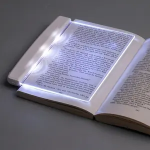 Flat Book Light Page Illuminator Panel Plate Lamp Board Wireless White Portable Lightweight Design for Reading in Bed at Night