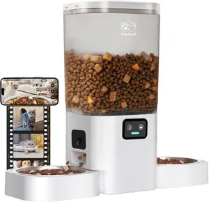 Frienhund Dual Camera Smart Automatic Pet Feeder with 1080P HD Monitoring, App Remote Control, 7L Large Capacity, Timed and Portion Feeding, Dual Bowl Design for Multi Pet Homes