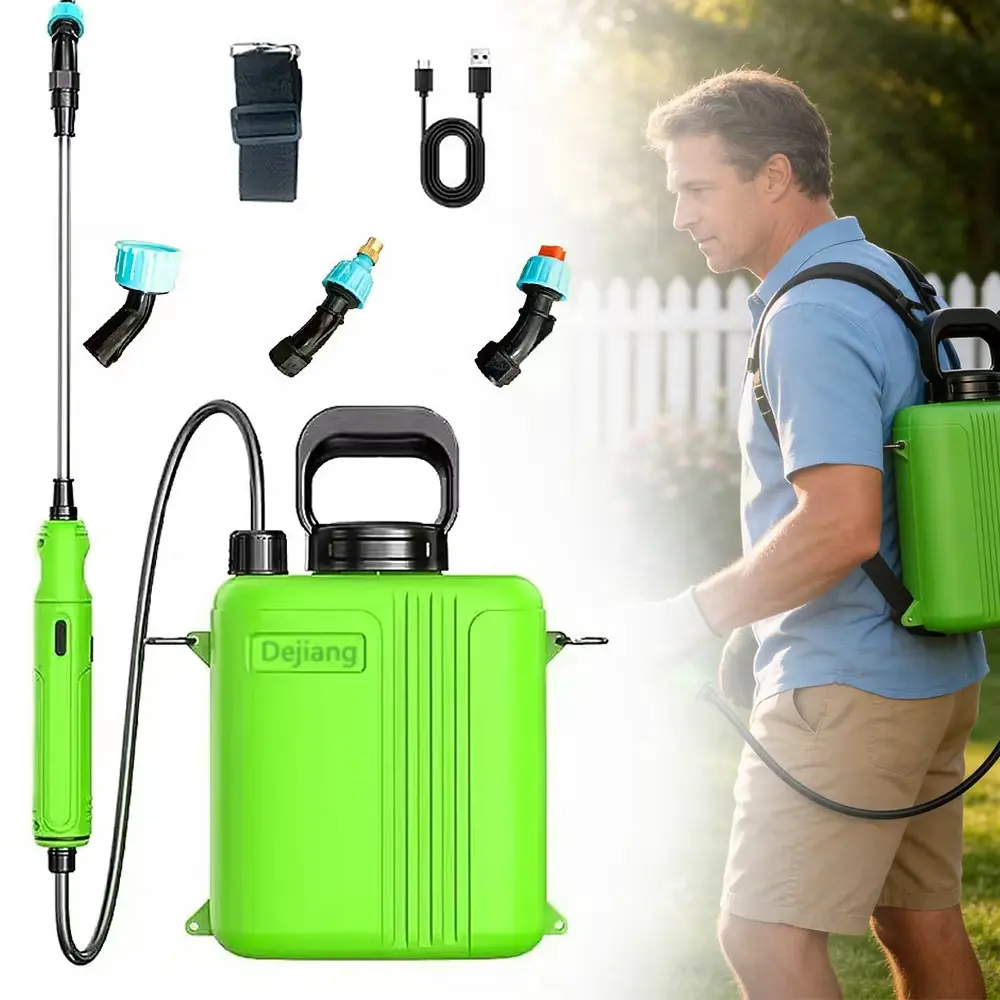 Battery Powered Backpack Sprayer 1.35 Gallon, 2-speed Adjustable Pressure Electric Weed Sprayer with Battery Indicator, Telescopic Wand & 3 Nozzles, Rechargeable Garden Sprayer for Lawn, Yard & Pest Control