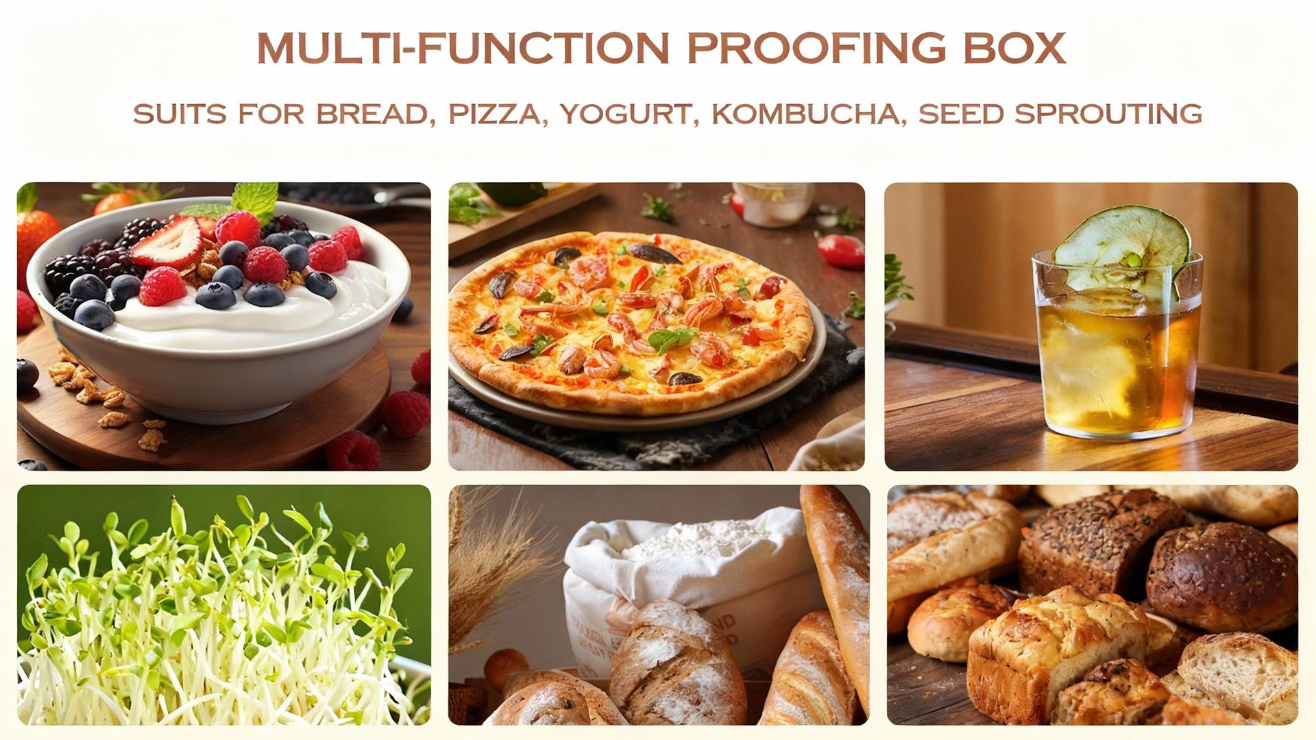 Folding Bread Proofing Box with (50-113°F)  Temp Control & 48H Timer, Proofing Box for Sourdough, Bread Baking, Pizza, Yogurt, Kombucha, Space-Saving & 5-Layer Fabric