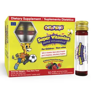 GirafKids Super Vitamins for Kids with Royal Jelly and Propolis, 10 multivitamin servings - Wellness Formula Vitamin C, B Complex, D3, E & Folic Acid - Daily Immune Support for Children Ages 4+